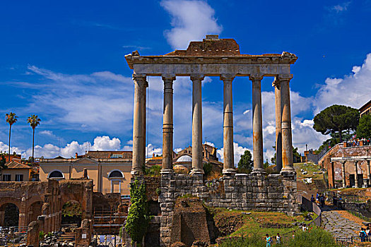 庙宇,古罗马广场,罗马,拉齐奥,意大利,欧洲