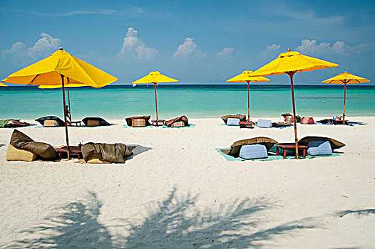 沙滩伞,普吉岛,泰国