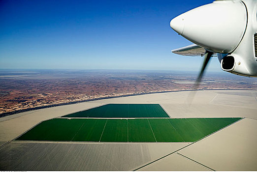 机翼,俯视,农田,维多利亚,澳大利亚
