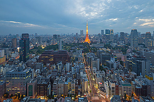 现代都市日本东京夜景