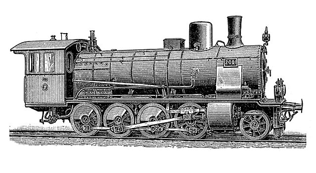 列车,19世纪,货运列车,普鲁士,铁路,木刻,德国,欧洲