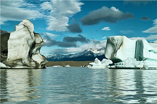 冰河,湖,库克山,国家公园