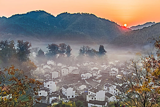 江西省婺源县石城村居民住宅乡村建筑景观