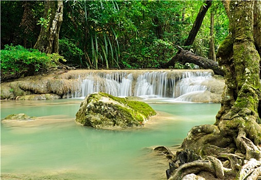 热带雨林,层叠,瀑布,国家公园,泰国