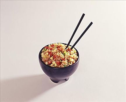 棚拍,碗,炒饭,筷子