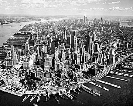 航拍,城市,曼哈顿,纽约,美国