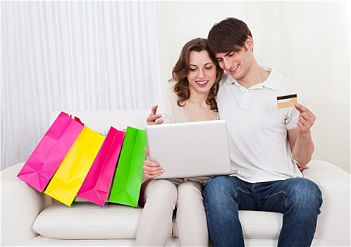 幸福伴侣,坐,沙发,网上购物