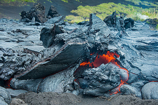 动作,火山岩,河流,火山,堪察加半岛,俄罗斯,欧洲