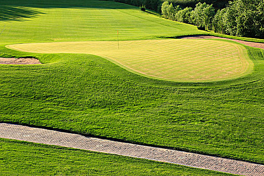 城市轮廓线青草,场地,足球场,边线,线条俯拍,高尔夫球场蛋,小块土地