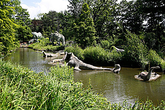 恐龙,公园,水晶宫,伦敦,英国