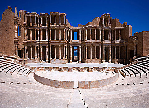 剧院,萨布拉塔,世界遗产,利比亚,北非