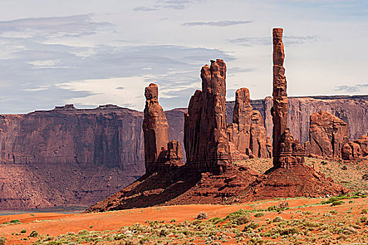 岩石构造,图腾,水池,纪念碑谷纳瓦霍部落公园,亚利桑那,美国,北美