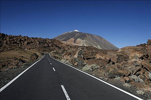 孤单,乡间小路,火山地貌,特内里费岛,加纳利群岛,西班牙,尽头