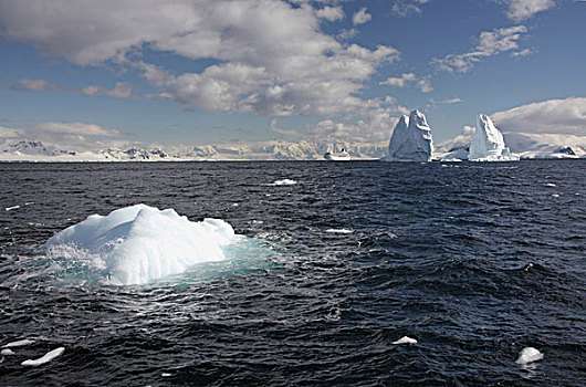 冰山,游船,远景