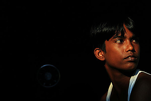 孩子,15岁,工作,工厂,支持,努力,达卡,孟加拉,十二月,2007年