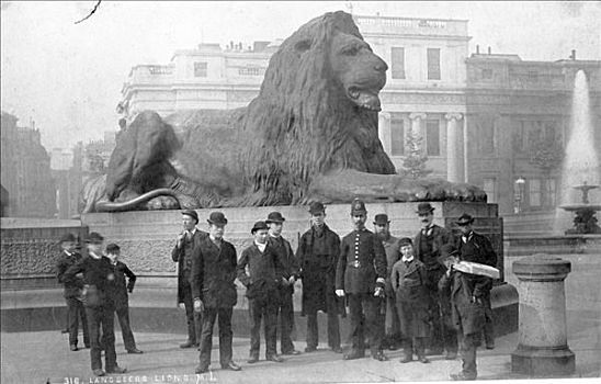 警察,男人,特拉法尔加广场,威斯敏斯特,伦敦,迟,20世纪,艺术家,未知