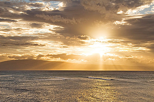 夏威夷,日落,美国