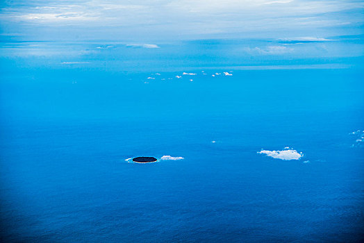 大海,小岛,俯视,海面