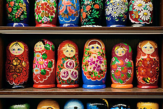 陶瓷,套娃,商店,布拉格,捷克共和国