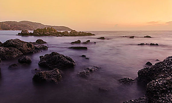 海景,日出,漂亮,海滩,普吉岛,泰国