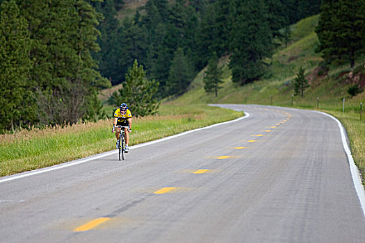 道路,骑自行车,空,公路,靠近,蒙大拿