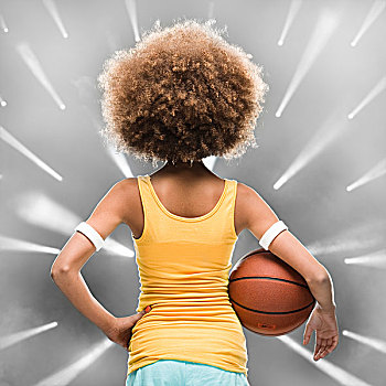 女性,篮球手,非洲式发型