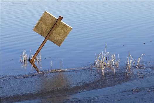 标志牌,洪水,水