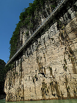 重庆巫山大宁河小三峡滴翠峡内全长5公里左右的小三峡古栈道