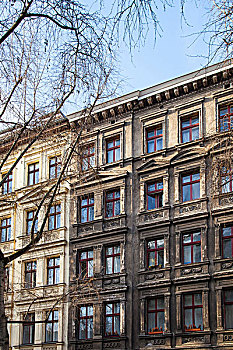 连栋房屋,历史,房子,阶梯状,柏林,城市公寓,建筑