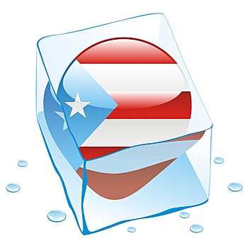 波多黎各,旗帜,冰冻,冰块