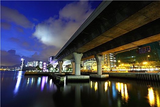 香港,水岸,夜晚