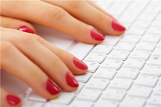 女性,电脑键盘,打字