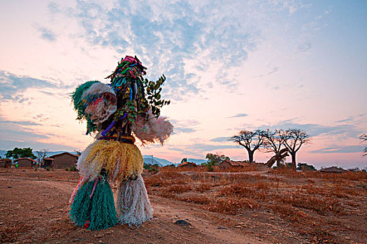 非洲,马拉维,利隆圭,地区,传统,面具