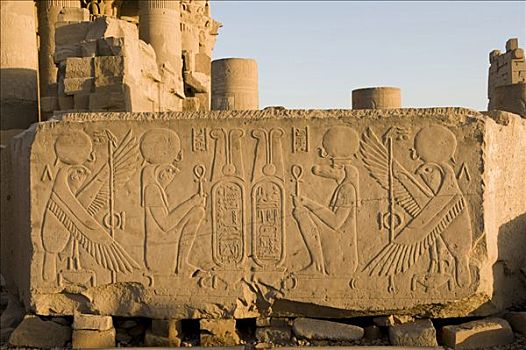 石头,象形文字,康翁波神庙,埃及,非洲