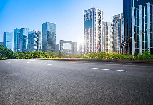 天津高楼大厦和城市道路