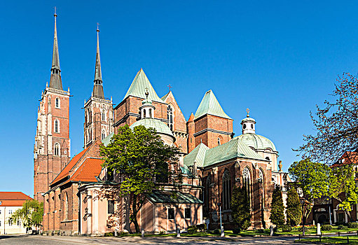 波兰,弗罗茨瓦夫,大教堂,风景,东方