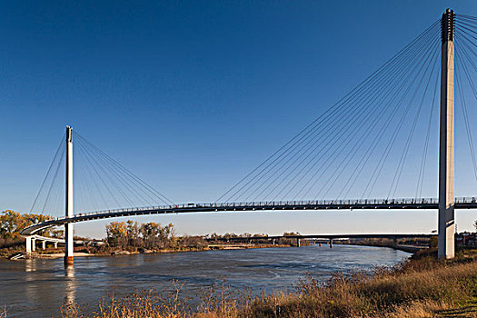 美国,内布拉斯加州,步行桥,密苏里,河