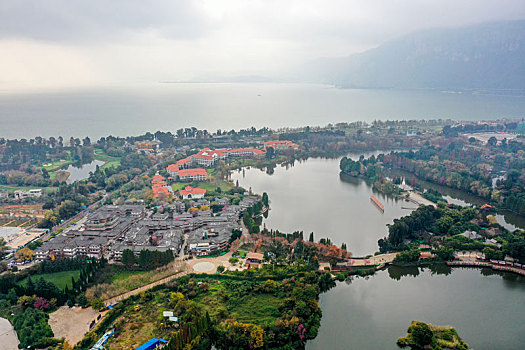 航拍昆明市云南民族村