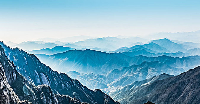 安徽省黄山市黄山风景区天海大峡谷自然景观