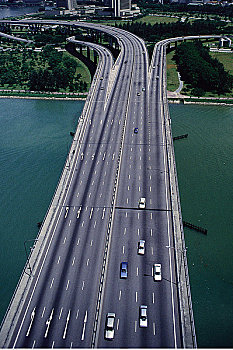 城市天际线,东海岸,大路,大剪刀,桥,新加坡