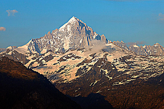 法国,阿尔卑斯山,上萨瓦,勃朗峰,山丘,顶峰