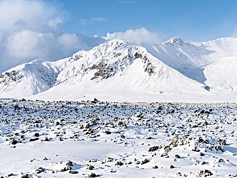 熔岩原,斯奈山半岛,冬天,冰岛,大幅,尺寸