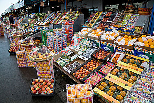 阿联酋,阿布扎比,线条,果蔬,货摊,市场