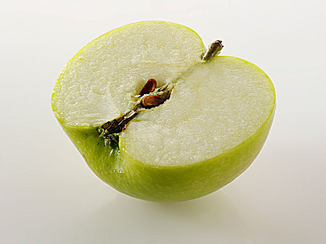 一个,一半,切削,绿苹果,苹果