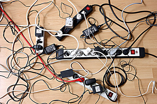 多,能源,连接,电气设备,缠结,线缆,连接端子,供电