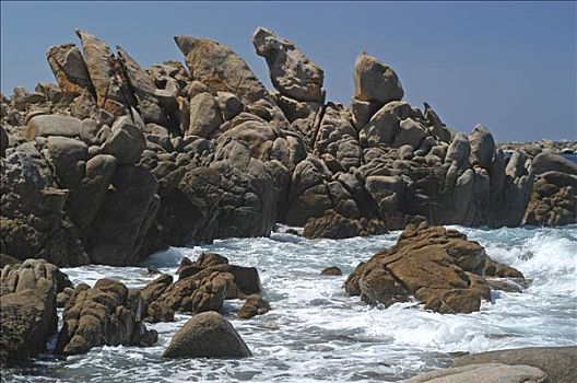 科西嘉岛,石头,海边