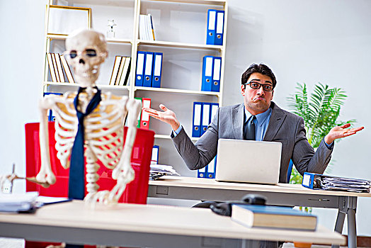 商务人士,工作,骨骼,办公室