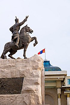 蒙古,乌兰巴托,雕塑,革命,英雄,广场