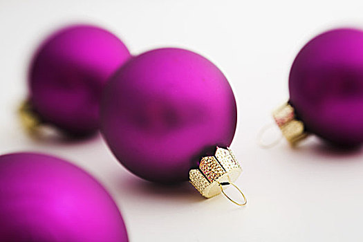 圣诞节,粉色,球,玻璃,四个,薄弱,圆,脆弱,精美,装饰,传统,概念,圣诞时节,绛红