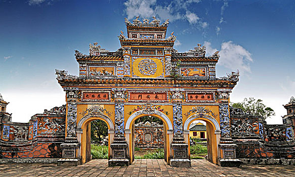 北方,大门,皇家,宫殿,故宫,色调,世界遗产,越南,亚洲